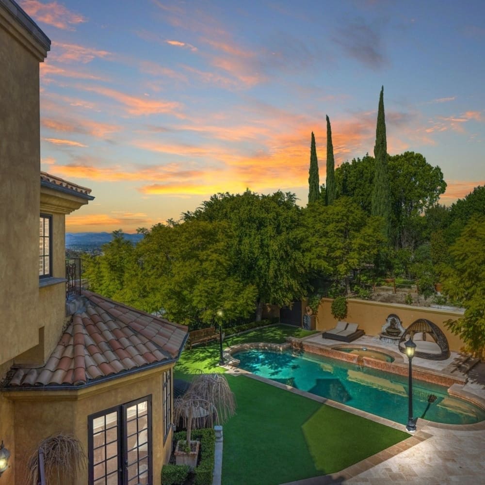 Poolside of Charlie Sheen’s Former CA Home