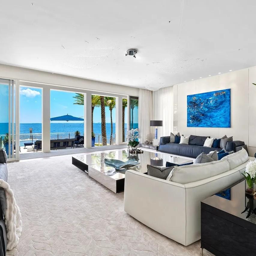 Living Room View in The Weeknd’s FL Home