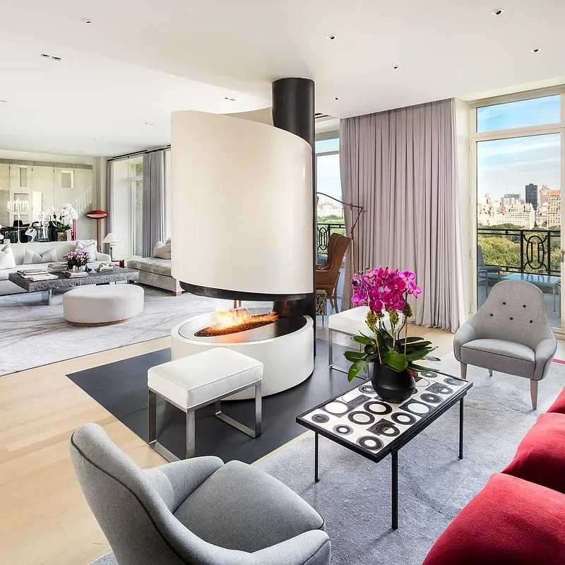Fireplace Area in Sting’s Former NYC Penthouse