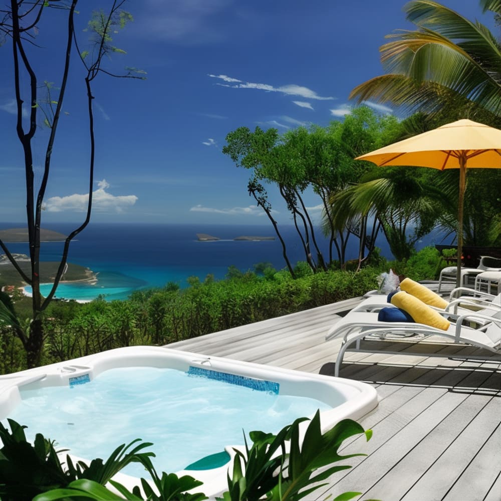 Private Deck of Steve Martin’s Former St. Barts Villa