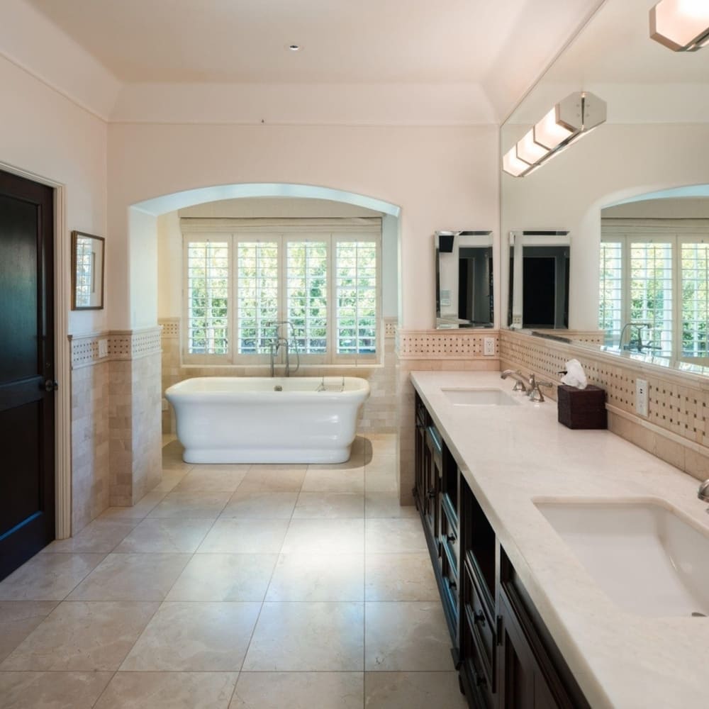 Primary Bathroom in Charlie Sheen’s Former CA Home