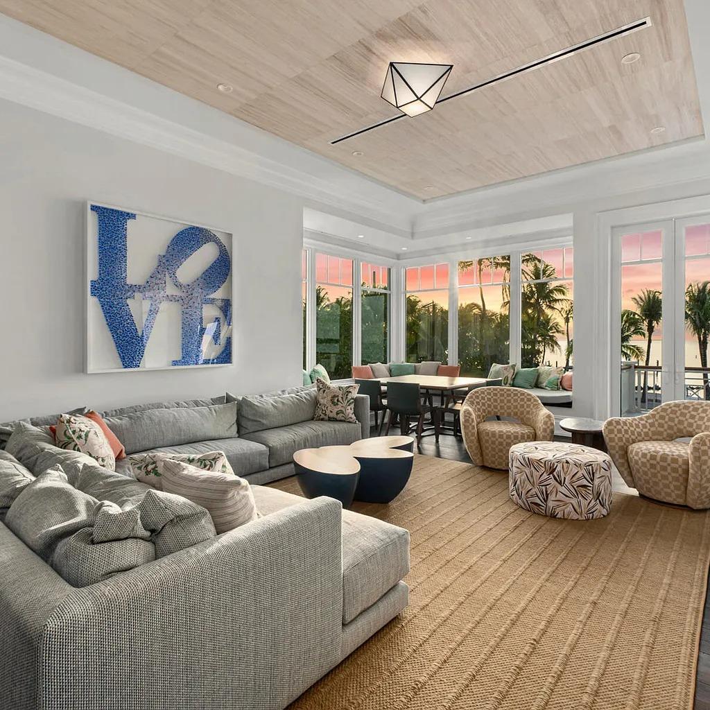 Living Room in Dave Portnoy’s Former FL Home