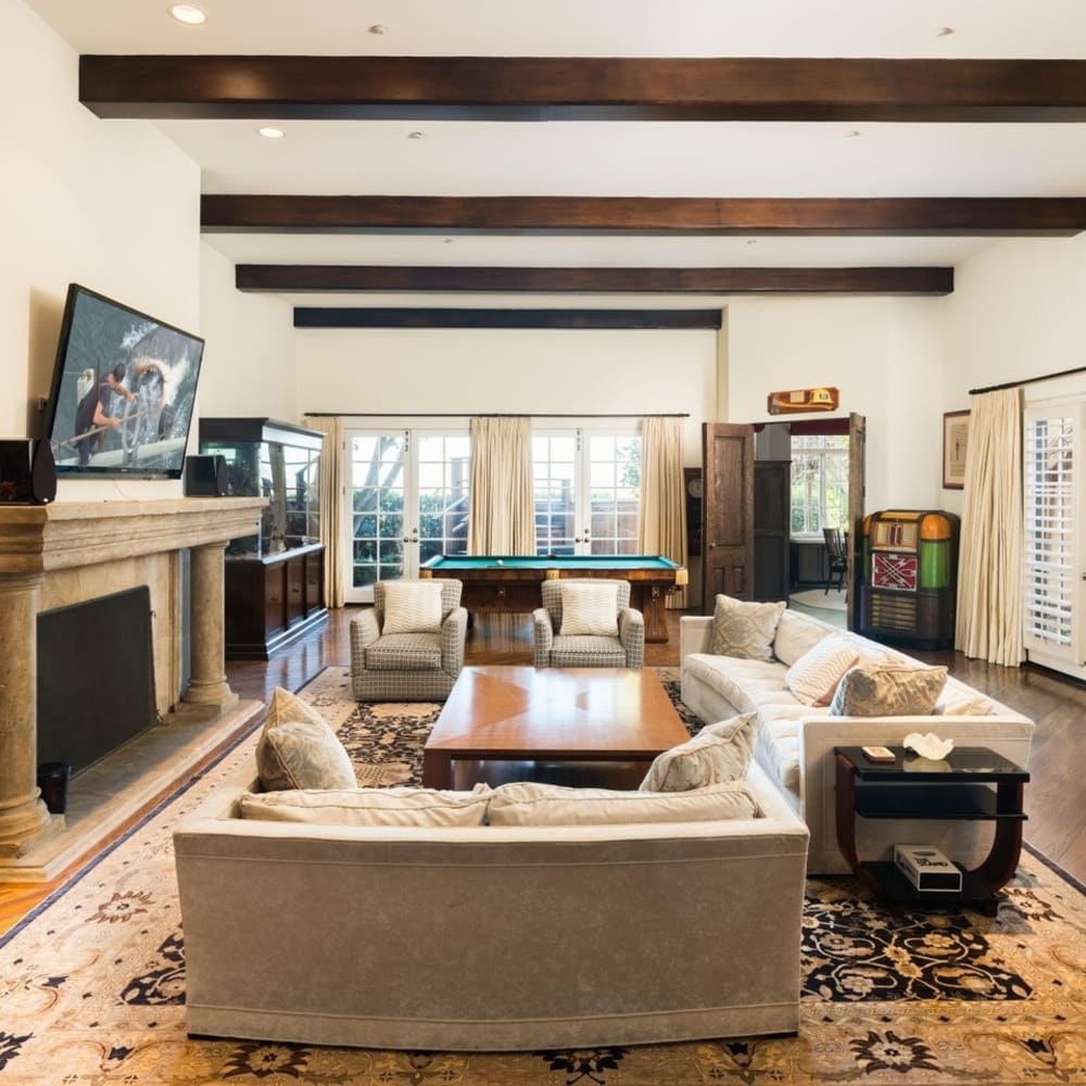 Living Room in Charlie Sheen’s Former CA Home