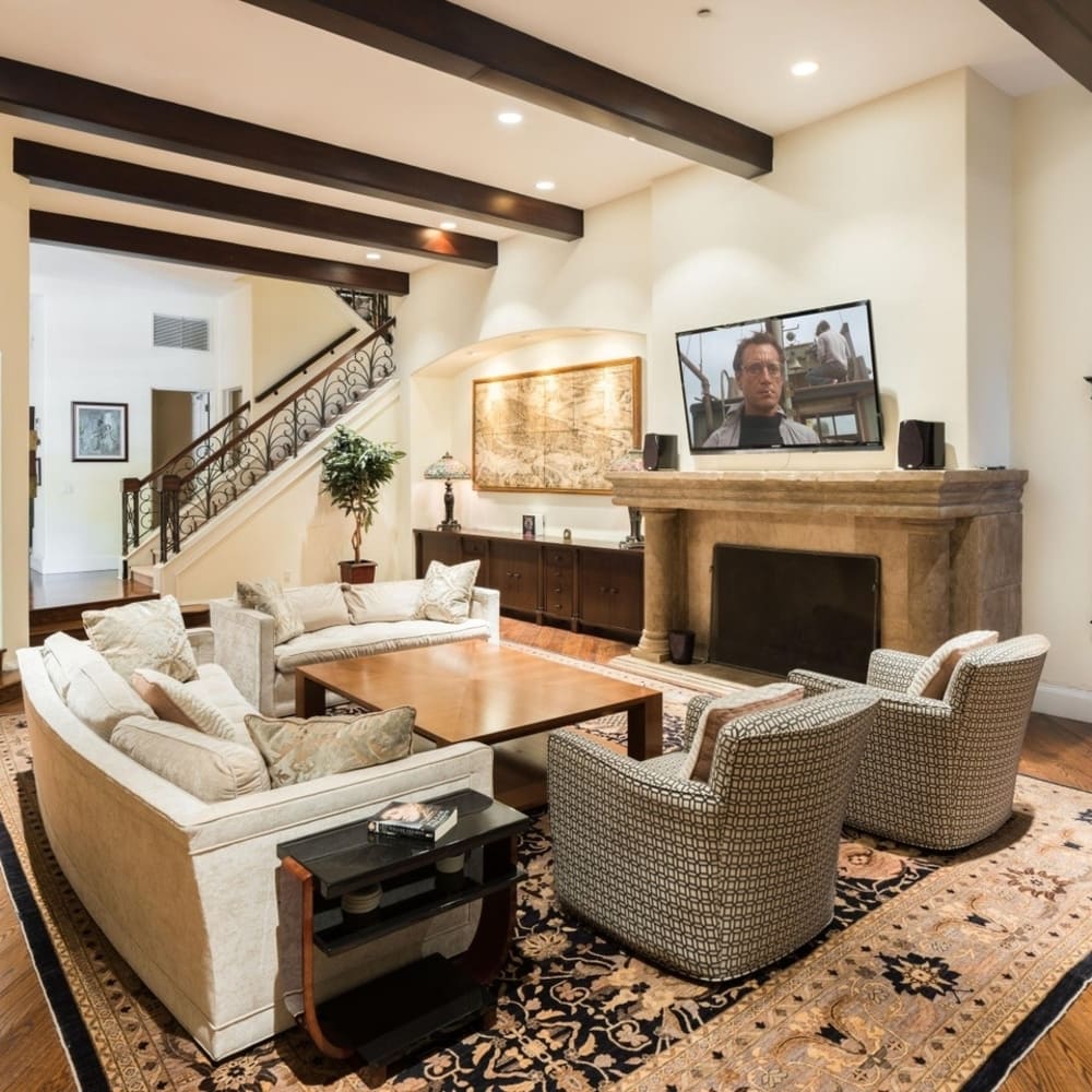 Living Room in Charlie Sheen’s Former CA Home