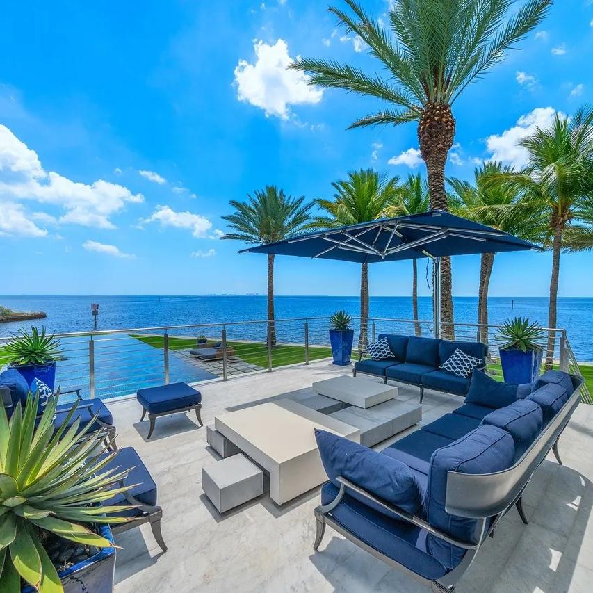 Oceanfront Terrace of The Weeknd’s FL Home