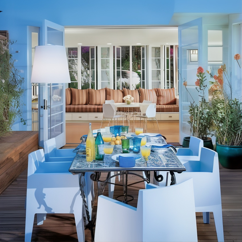 Outdoor Patio of Jamie Lee Curtis and Christopher Guest’s CA Home