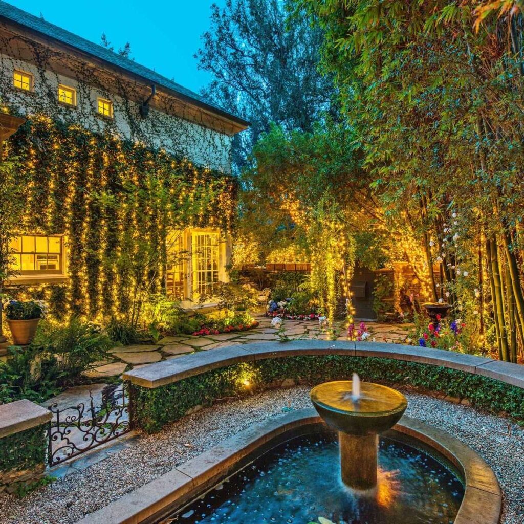 Fountain Courtyard of Jennifer Lawrence’s Former CA Home