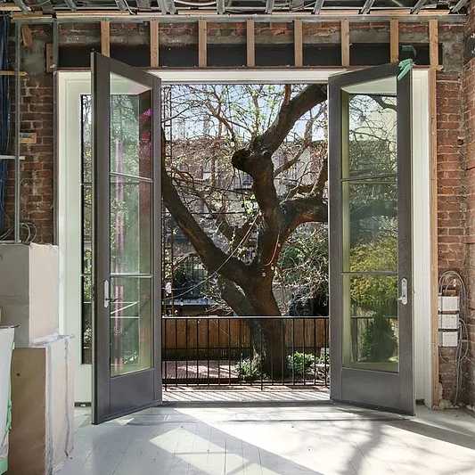 Rear Garden View in Daniel Craig and Rachel Weisz’s NYC Home