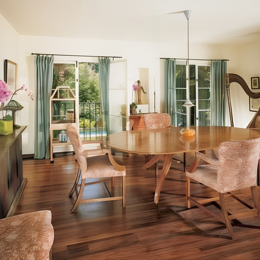 Dining Room in Jamie Lee Curtis and Christopher Guest’s CA Home
