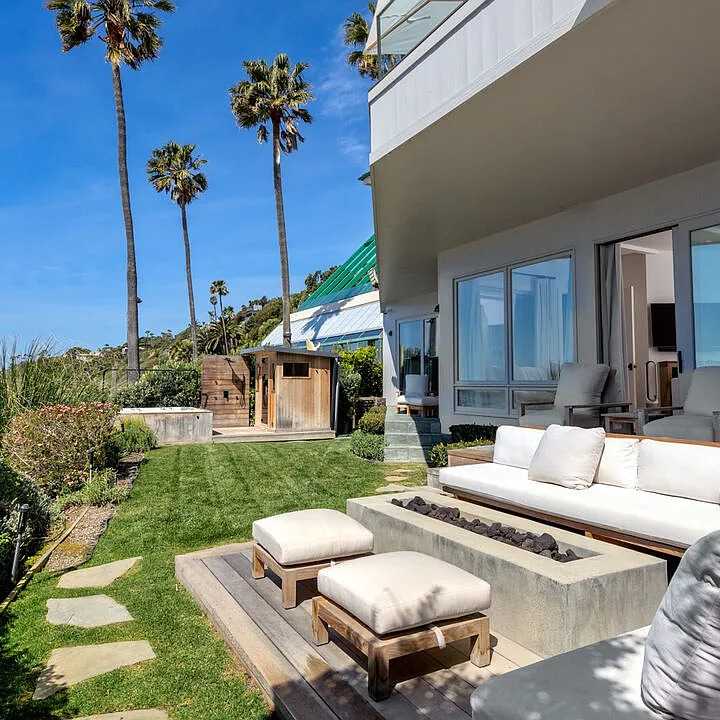 Terrace Fire Pit of Leonardo DiCaprio’s CA Home