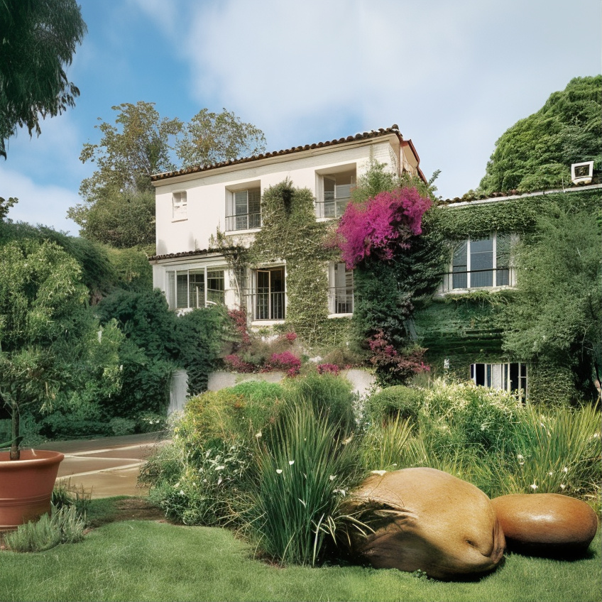 Ivy-Covered Façade of Jamie Lee Curtis and Christopher Guest’s CA Home
